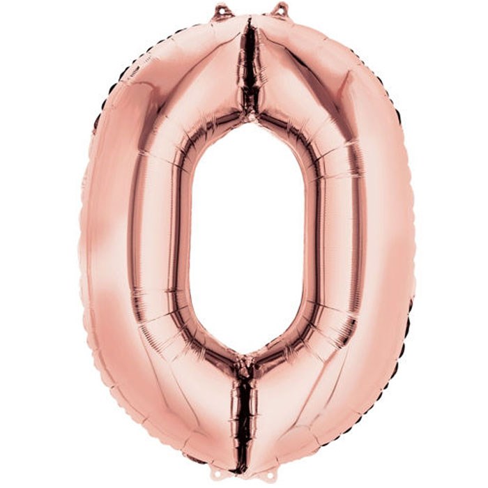 0 Rakam Rose Gold Folyo Balon