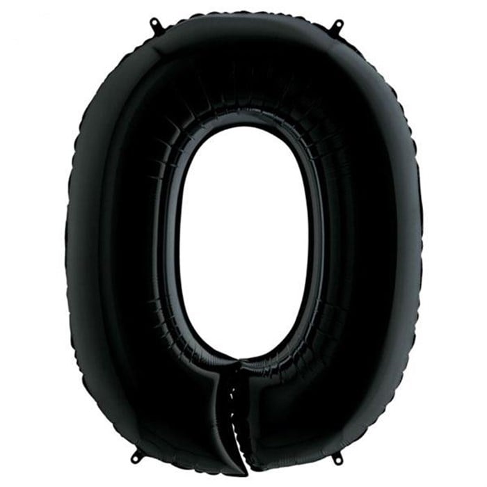 0 Rakam Siyah Folyo Balon - 1 Metre