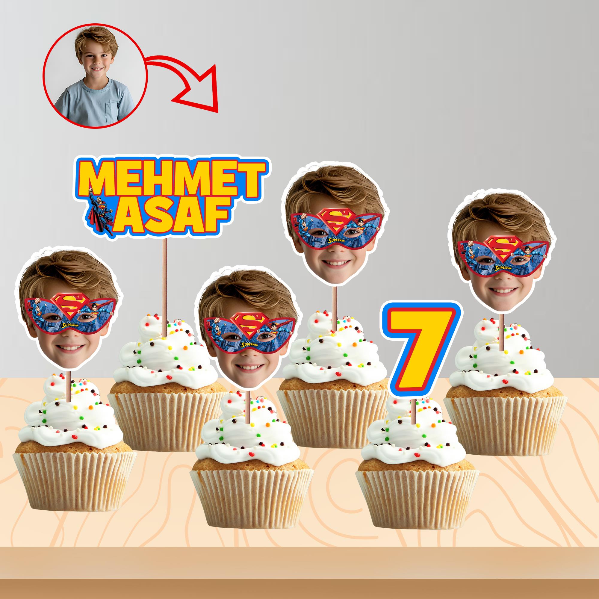Kişiye Özel Superman Kafa Kürdan 8'li Set
