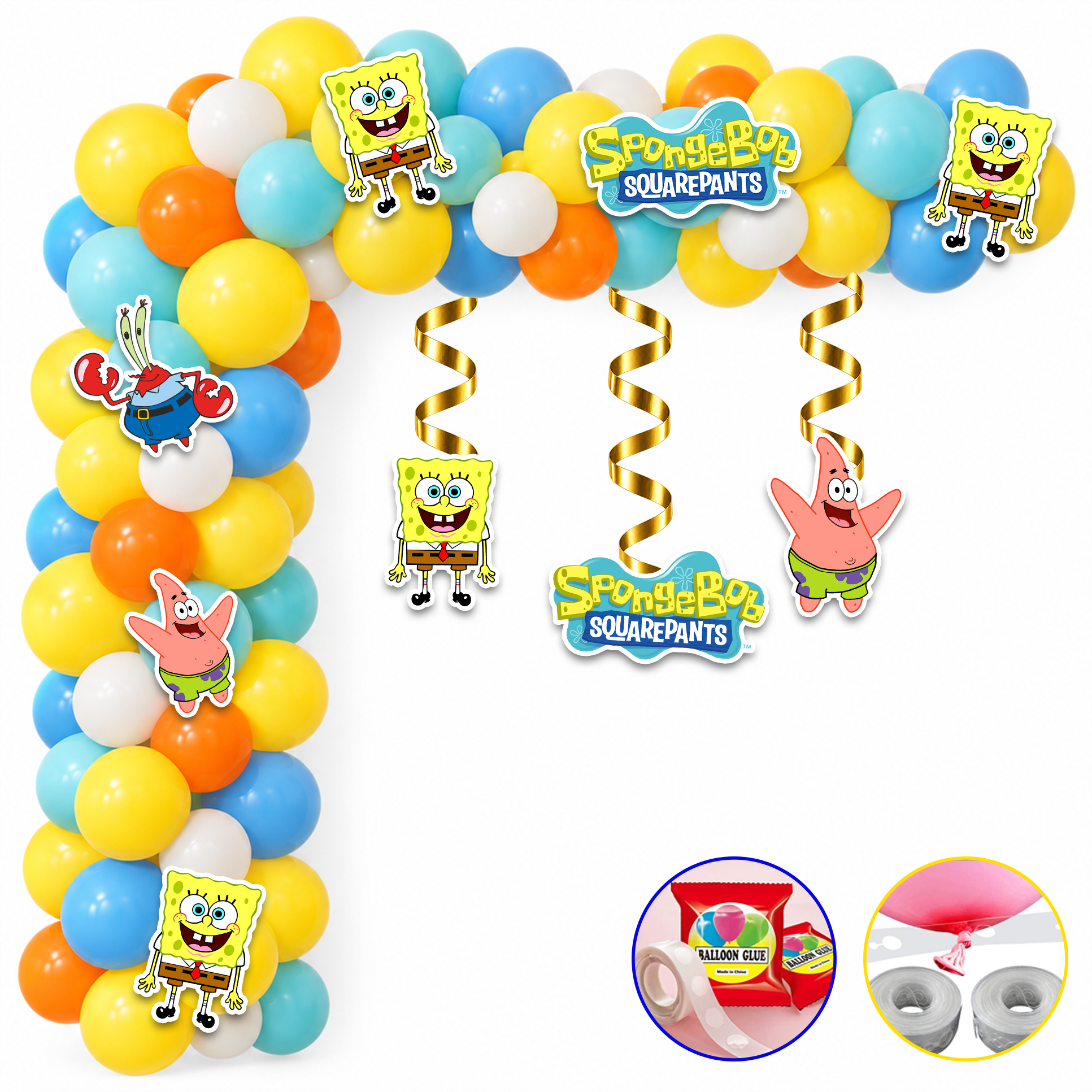 Sünger Bop Temalı Balon Zincir Seti 3 Mt