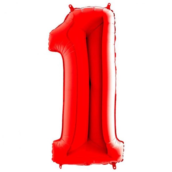 1 Rakam Kırmızı Folyo Balon - 1 Metre