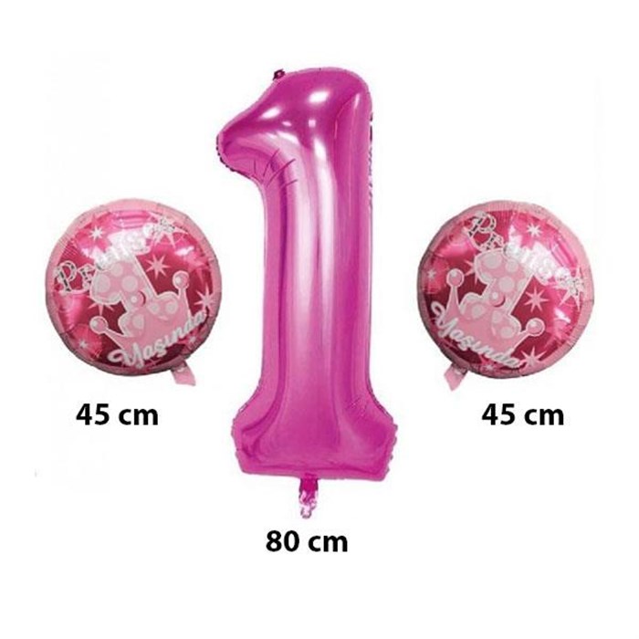 1 Yaş Doğum Günü Pembe Balon Seti 
