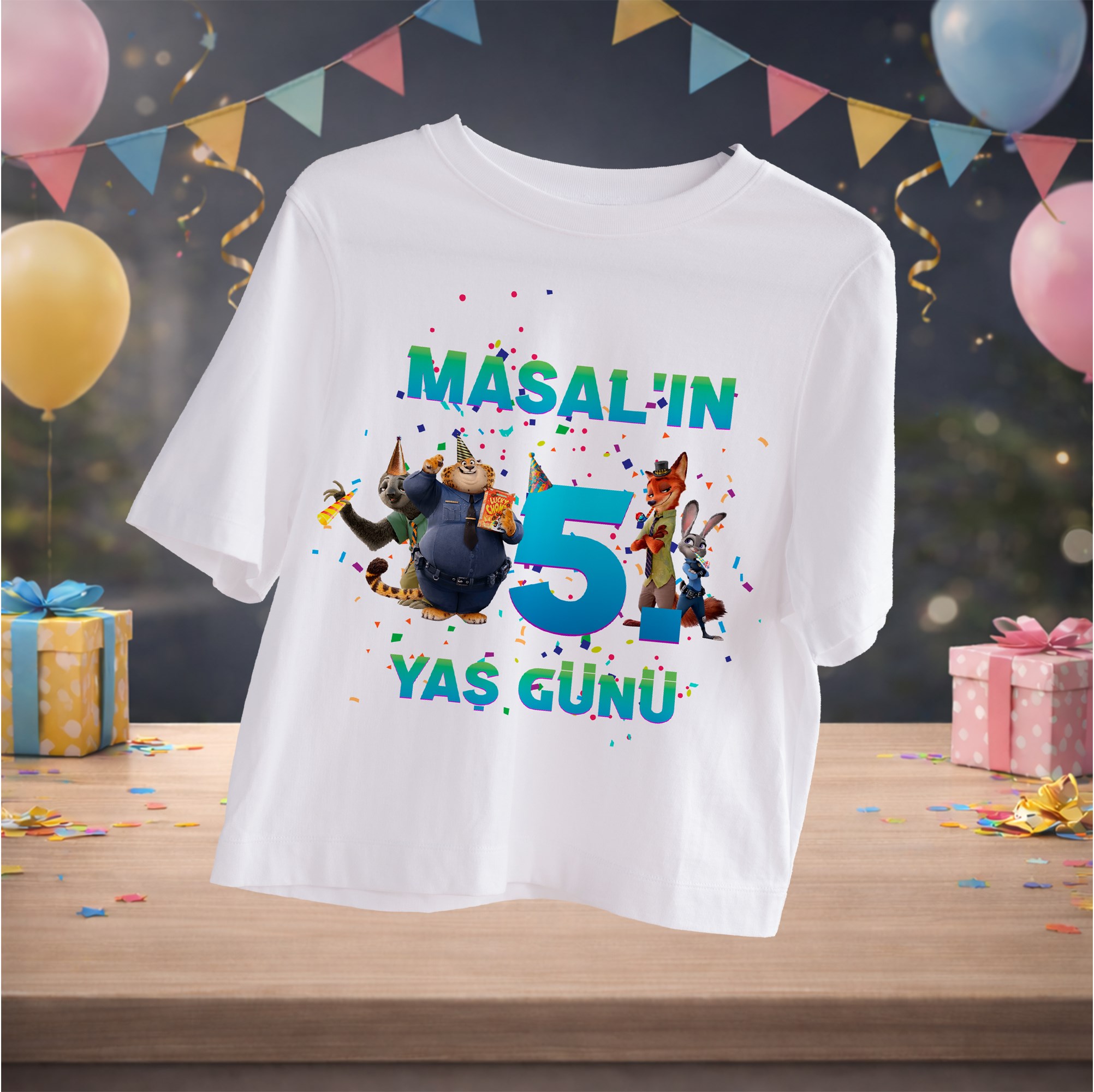 Zootopia Temalı Kişiye Özel T-Shirt