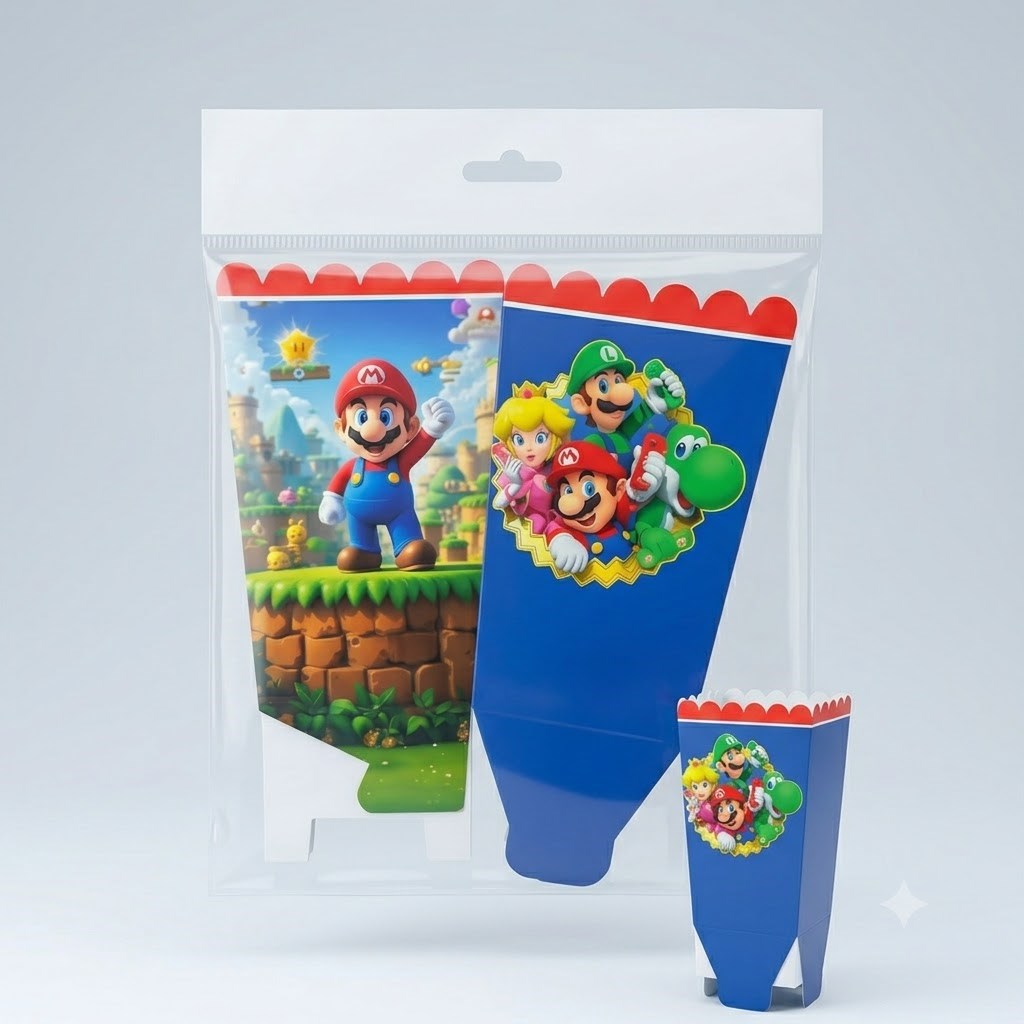 Super Mario Temalı Mısır Kutusu 8 Adet