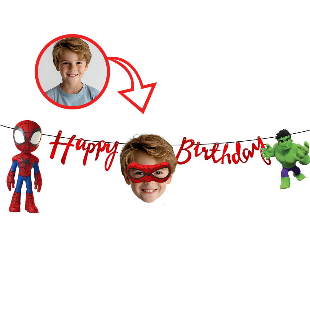 Kişiye Özel Spidey Temalı Happy Birthday Afiş Banner