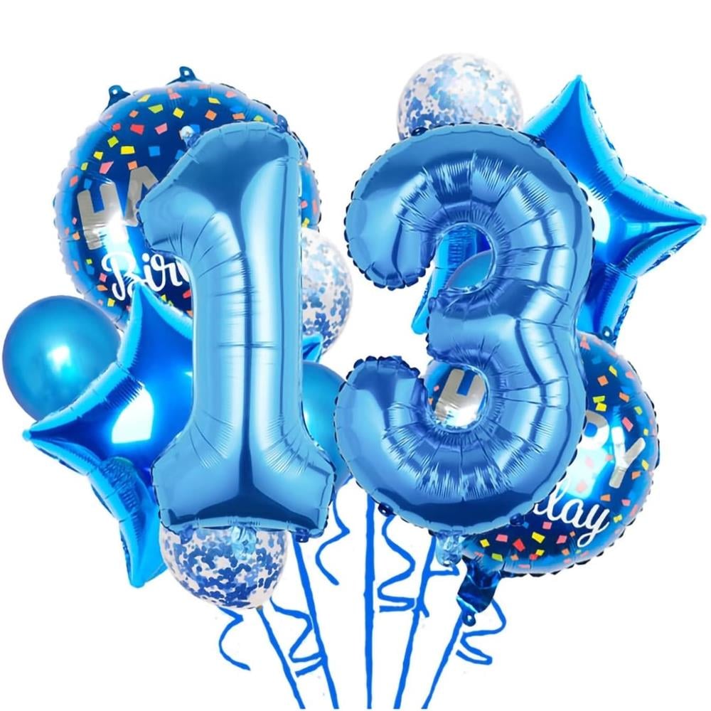 13 Yaş Mavi Balon Seti