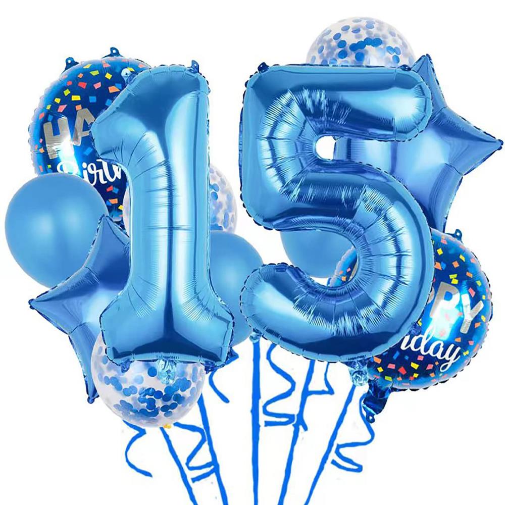15 Yaş Mavi Balon Seti