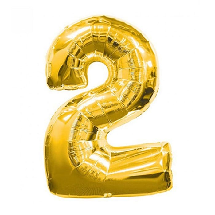 2 Rakam Gold Folyo Balon 1 Metre