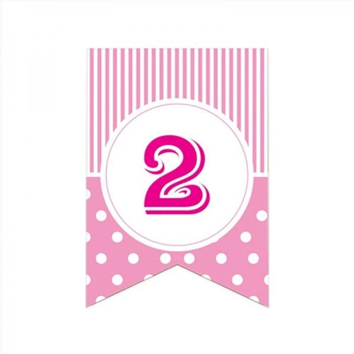 2 Rakam Puantiyeli Pembe Afiş