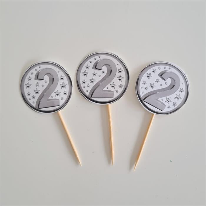 2 Yaş Gümüş Yıldızlı Kürdan Süs 20'li