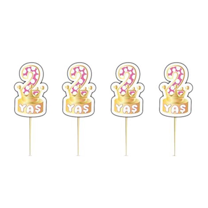 2 Yaş Temalı Pembe Kürdan 20 Adet