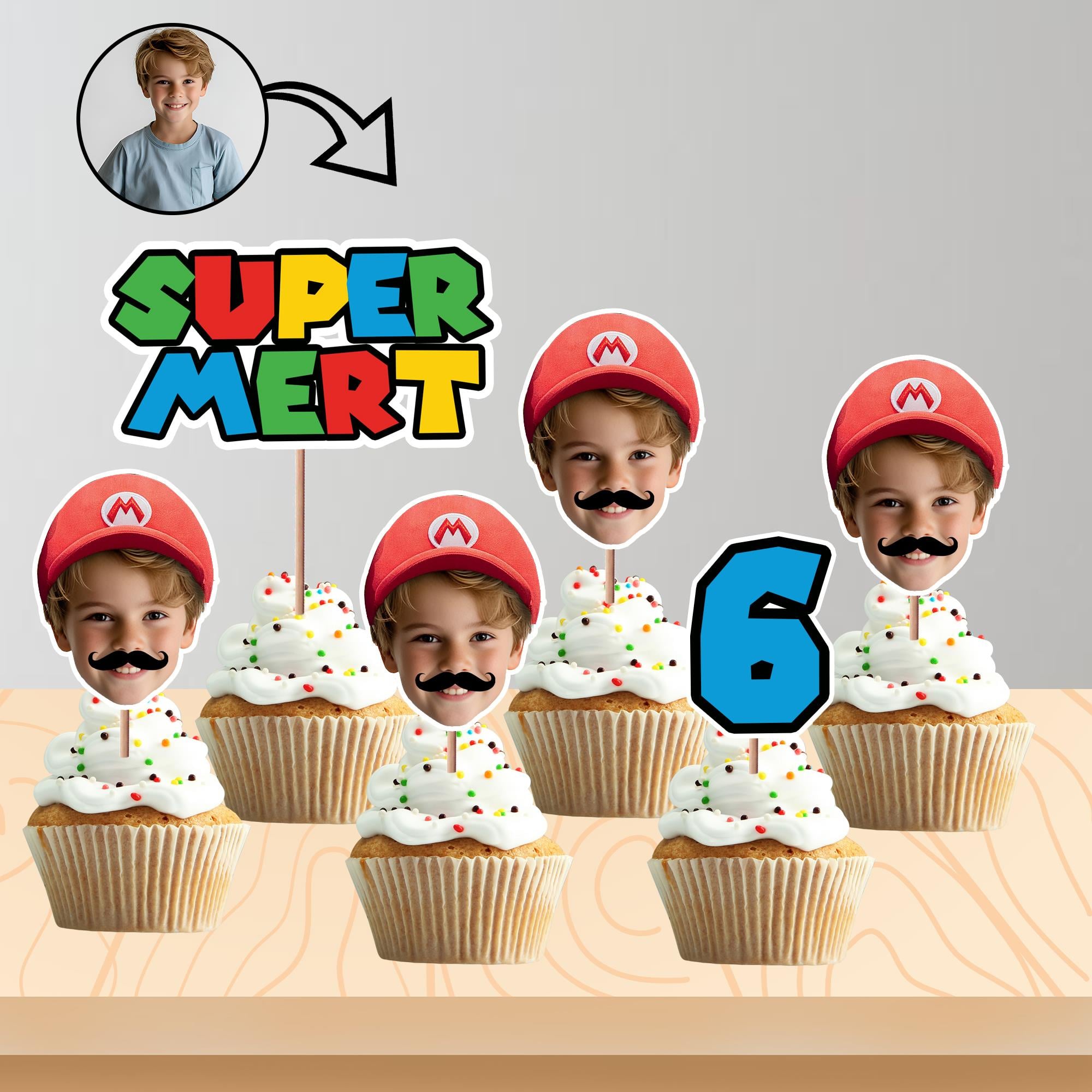 Kişiye Özel Super Mario Kafa Kürdan 8'li Set