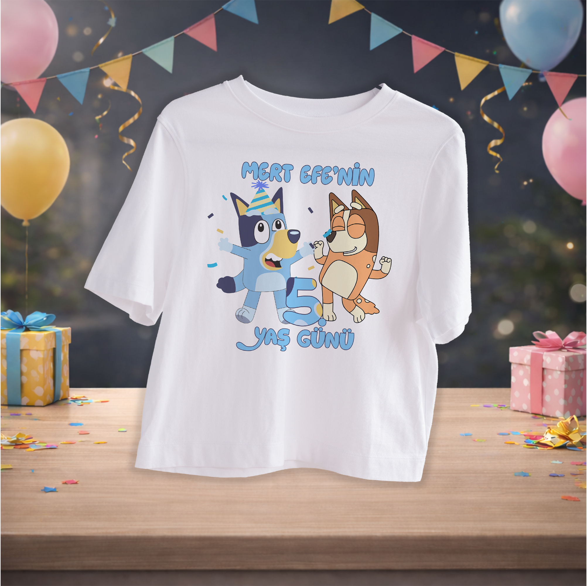 Bluey Temalı Kişiye Özel T-Shirt