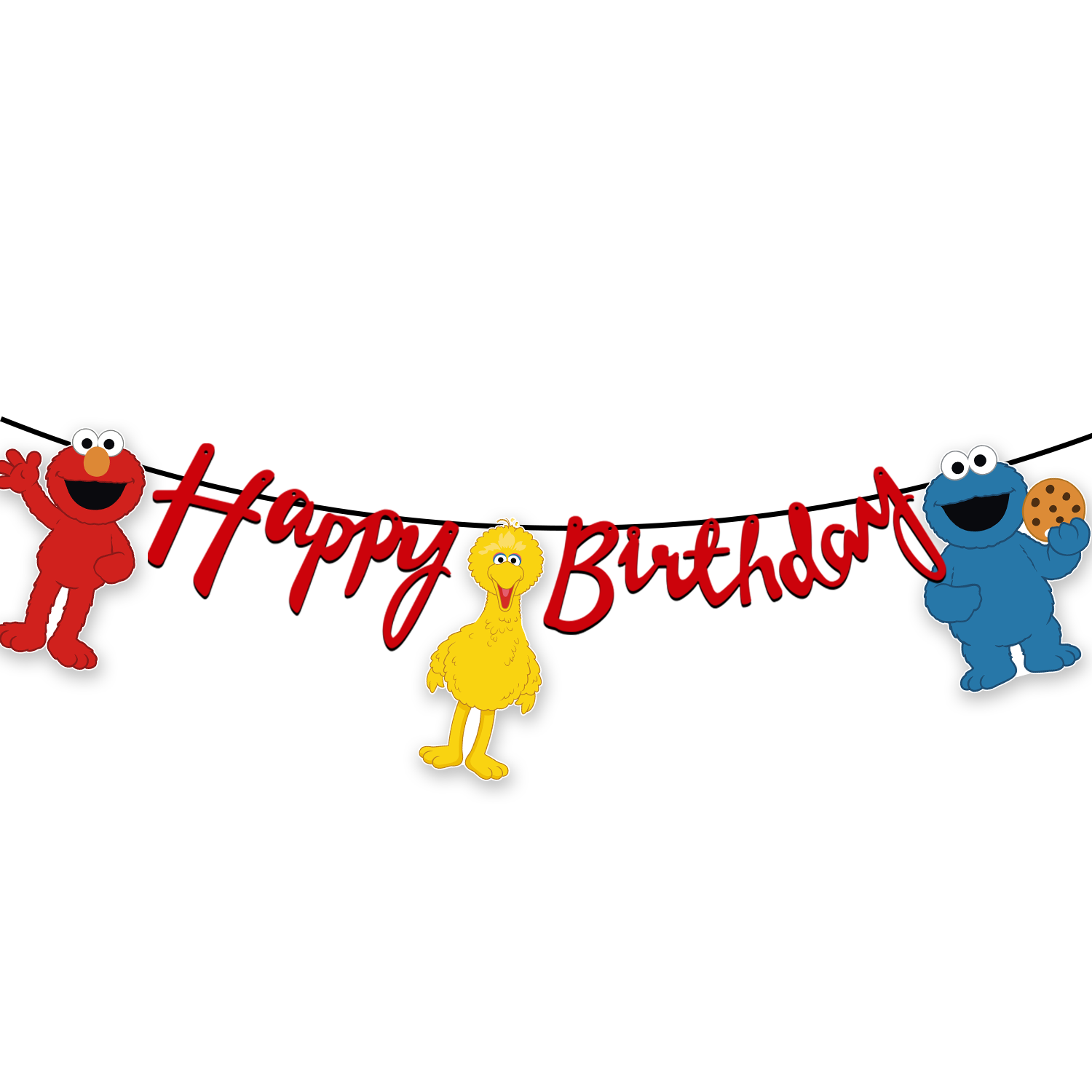 Susam Sokağı Temalı Happy Birthday Kaligrafi