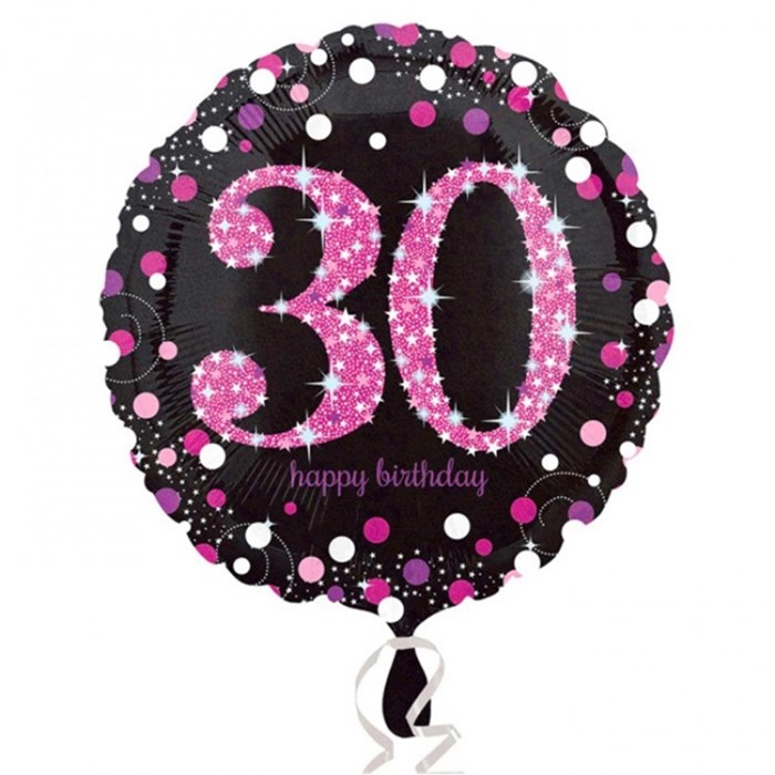 30 Yaş Işıltılı Folyo Balon