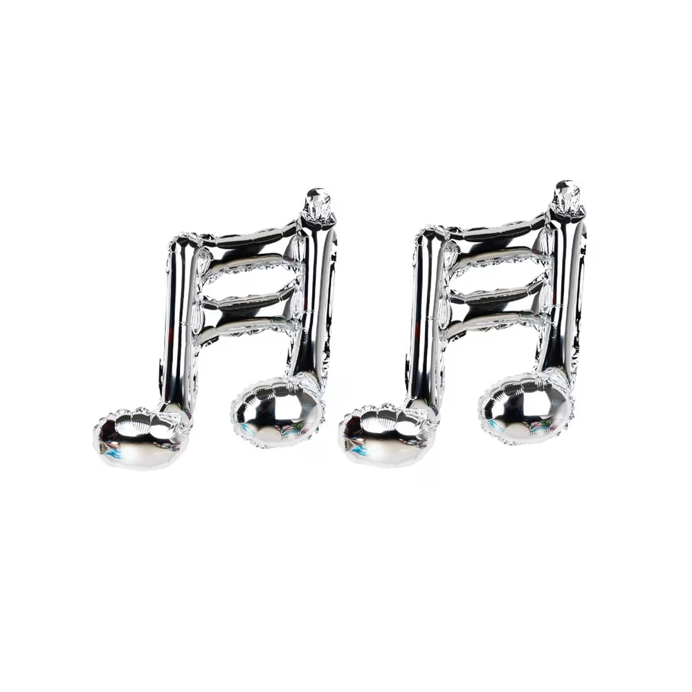 2'li Gümüş Rengi Nota Folyo Balon