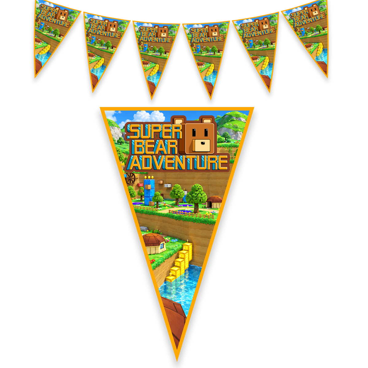 Super Bear Adventure Temalı Flama Bayrak