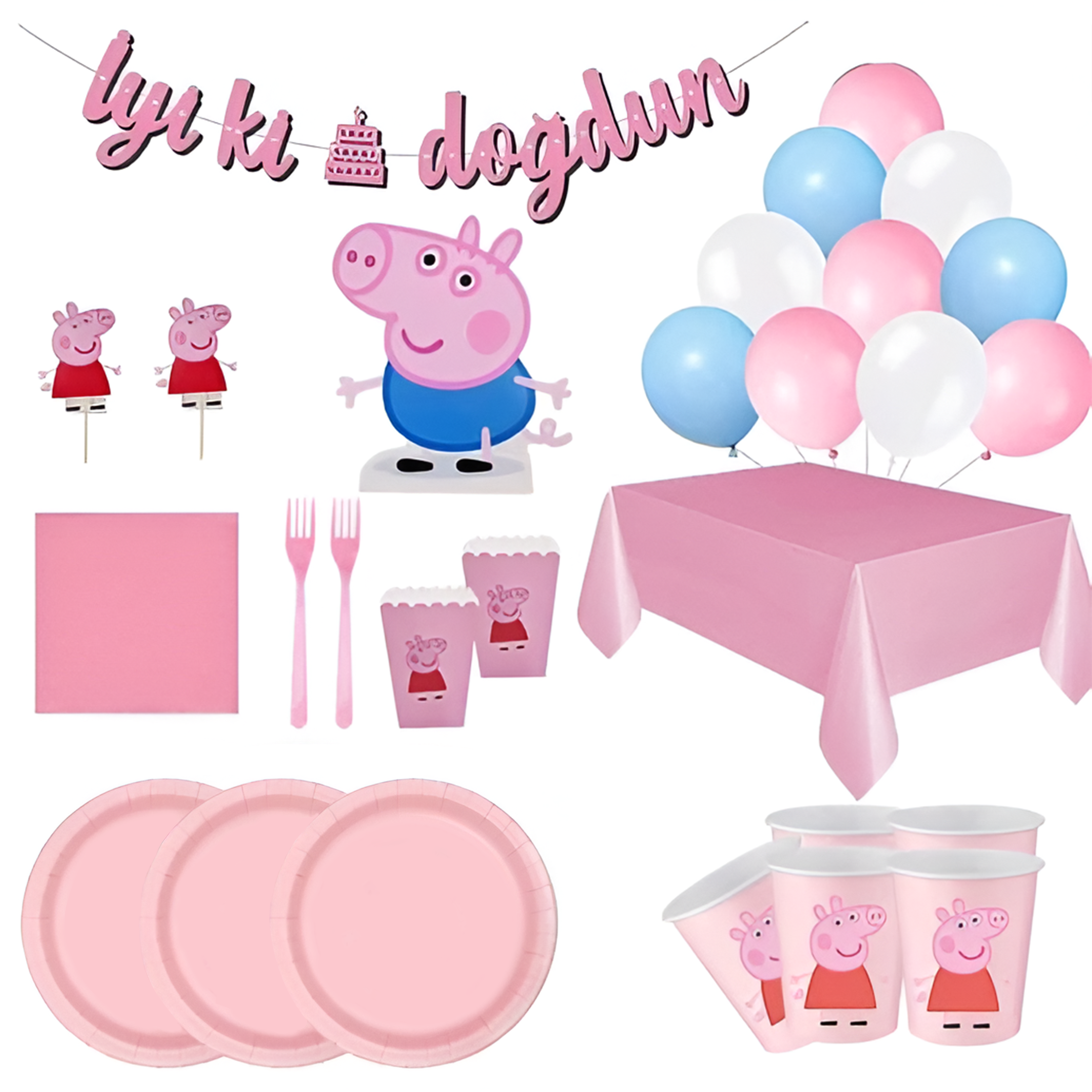 Peppa Pig Doğum Günü Seti 10 Kişilik