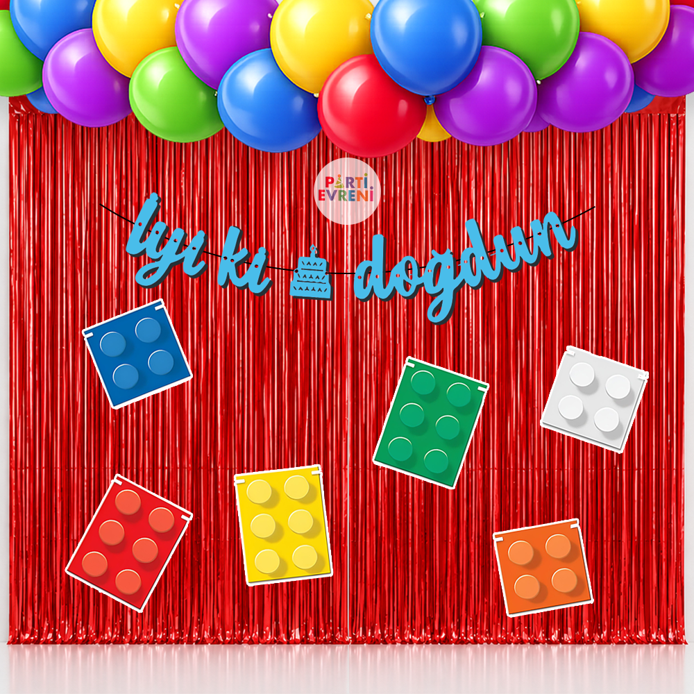 Lego Temalı Arka Fon Süsleme Seti