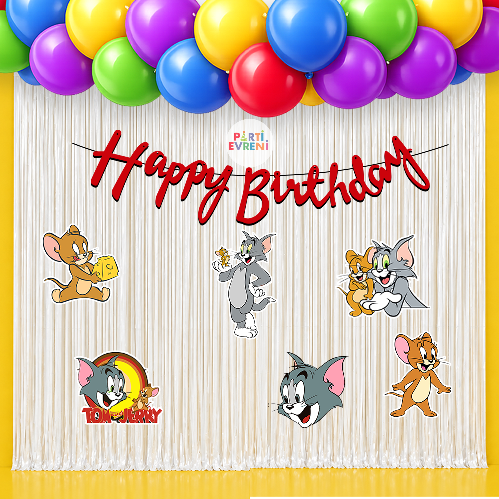 Tom ve Jerry Temalı Arka Fon Süsleme Seti