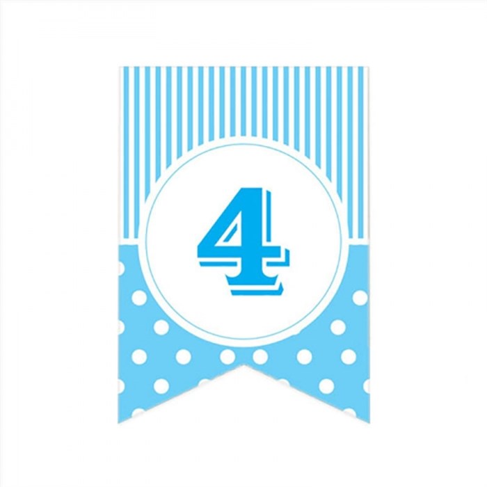 4 Rakam Puantiyeli Mavi Afiş