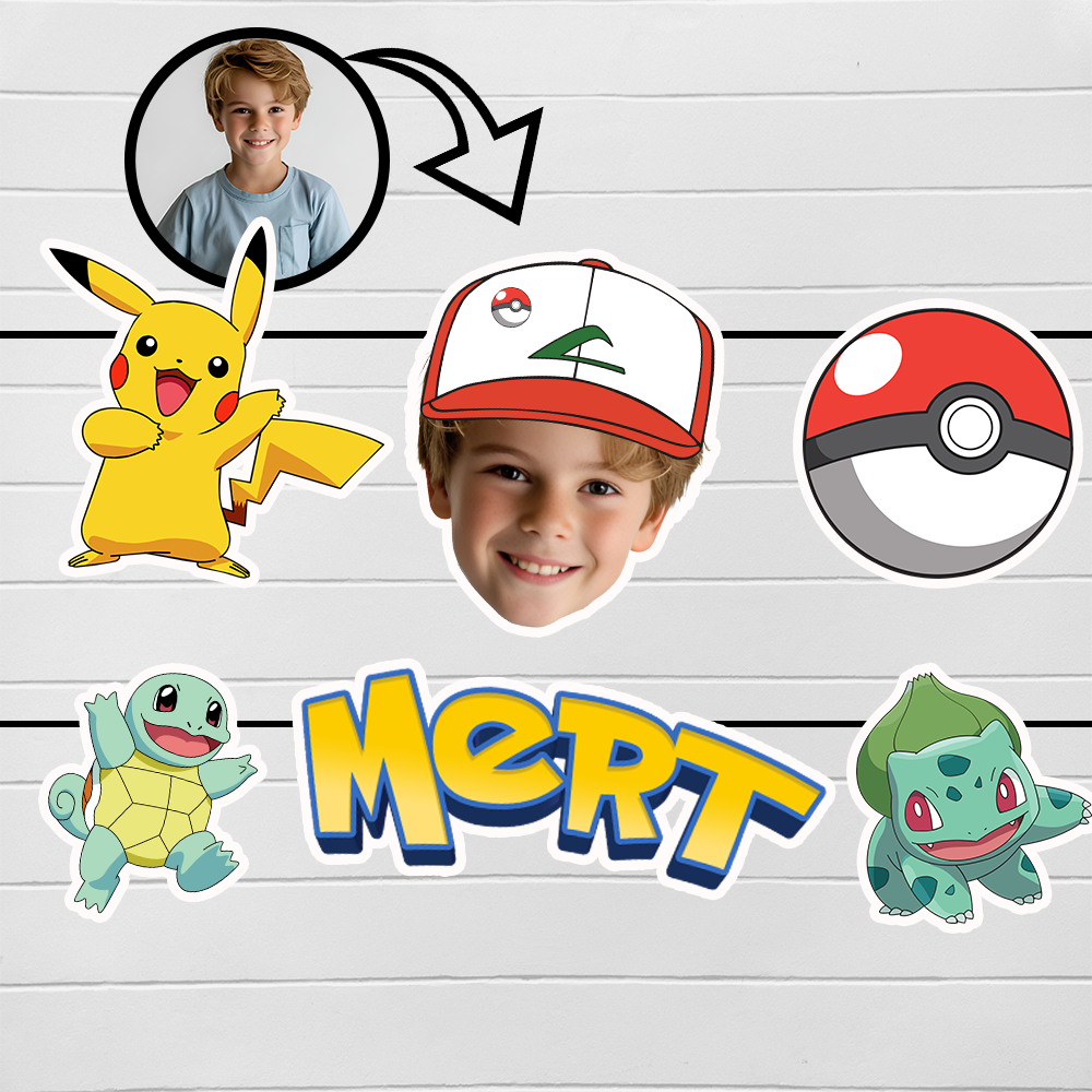 Kişiye Özel İsimli Pokemon Temalı Afiş Banner