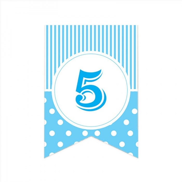 5 Rakam Puantiyeli Mavi Afiş