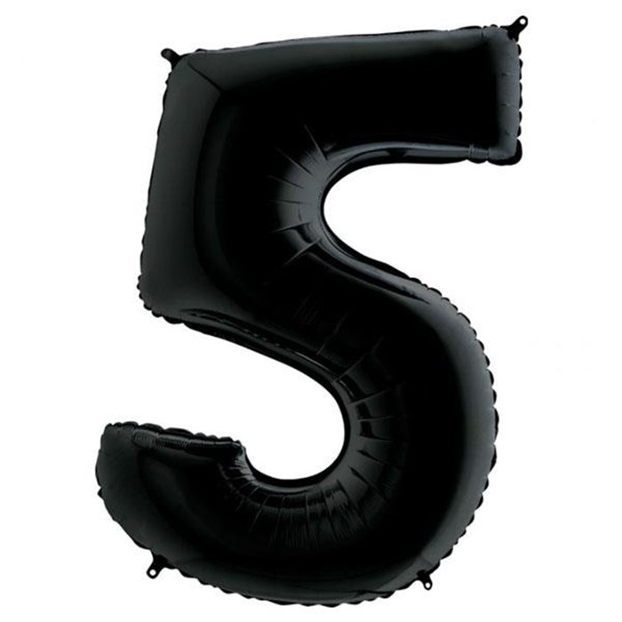 5 Rakam Siyah Folyo Balon - 1 Metre