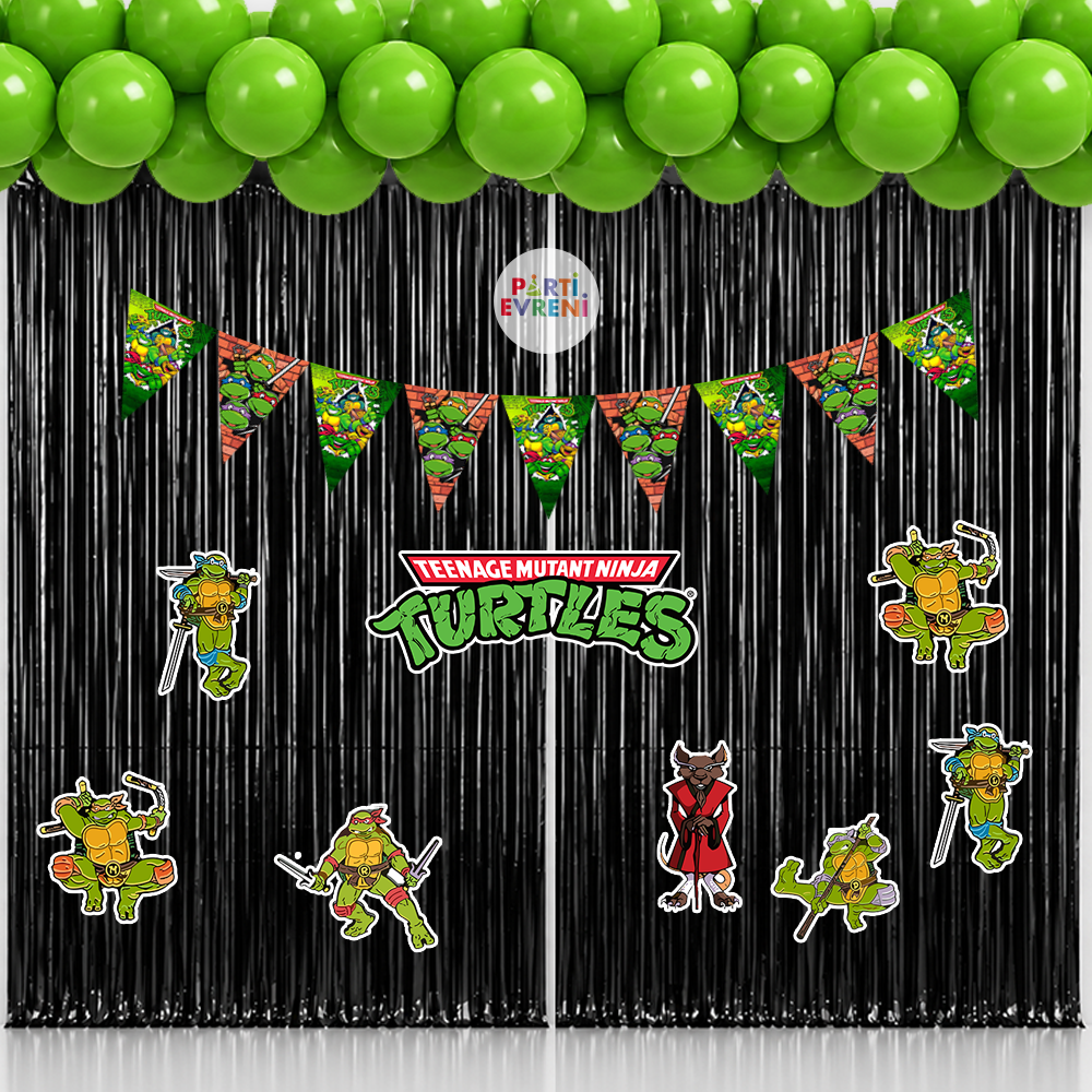 Ninja Turtles Temalı Arka Fon Süsleme Seti