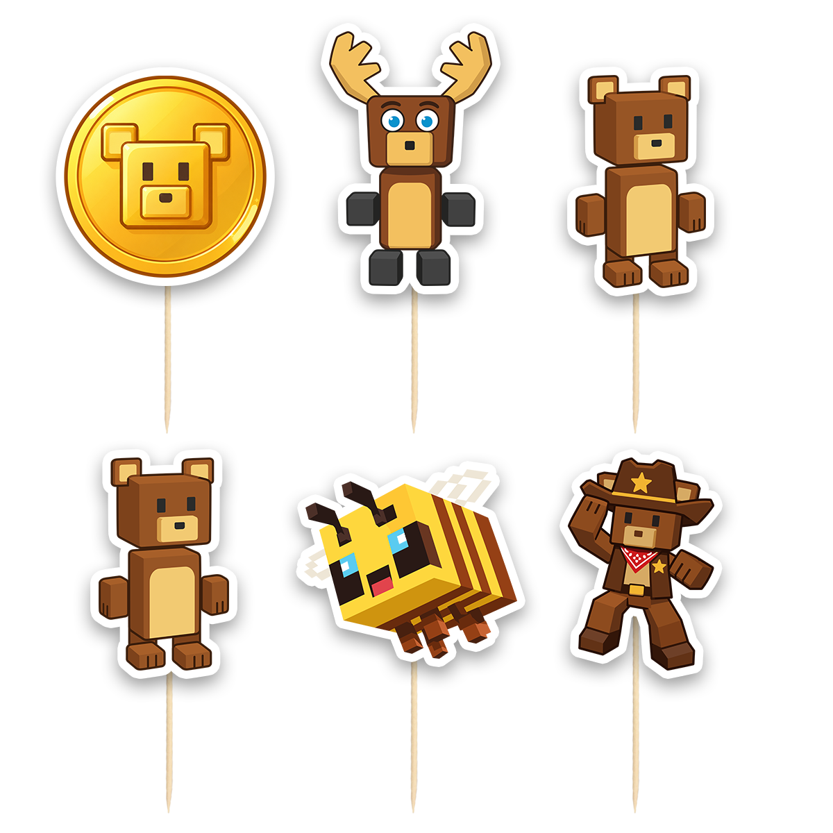 Super Bear Adventure Temalı Özel Kesim Kürdan 6'lı