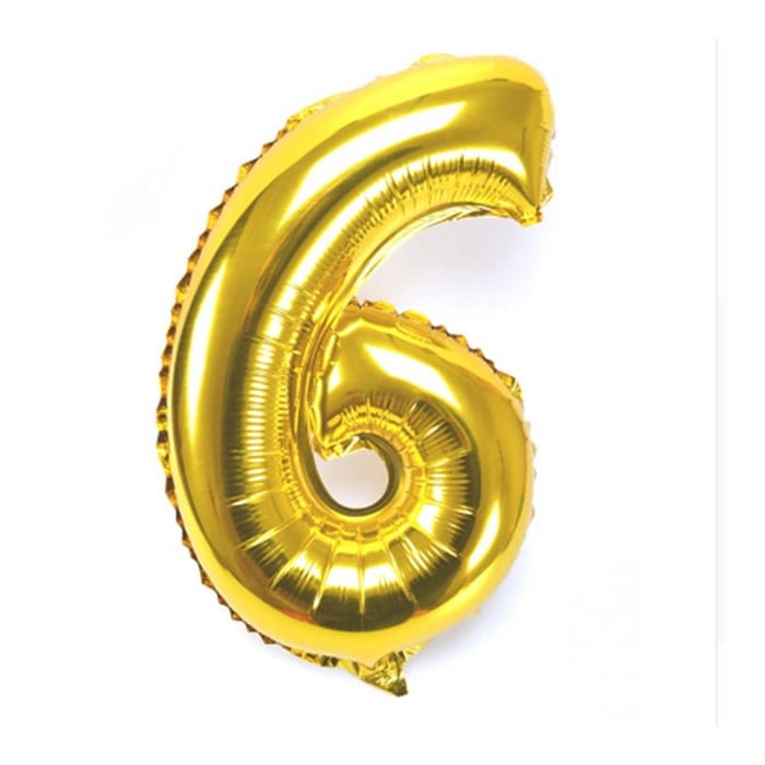 6 Rakam Gold Folyo Balon 1 Metre