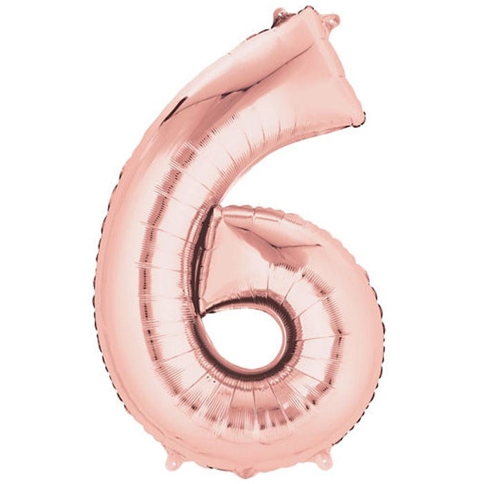 6 Rakam Rose Gold Folyo Balon