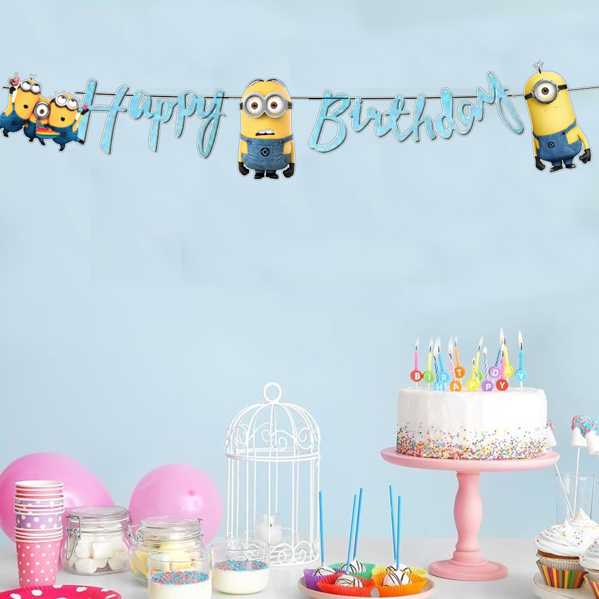 Minions Temalı Happy Birthday Kaligrafi