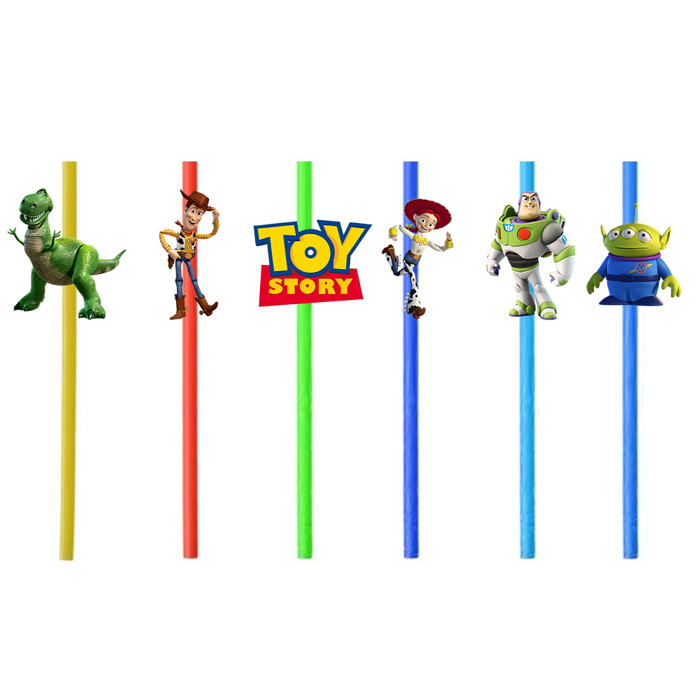 Toy Story Temalı 6'lı Plastik Pipet