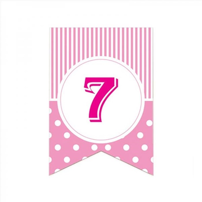 7 Rakam Puantiyeli Pembe Afiş