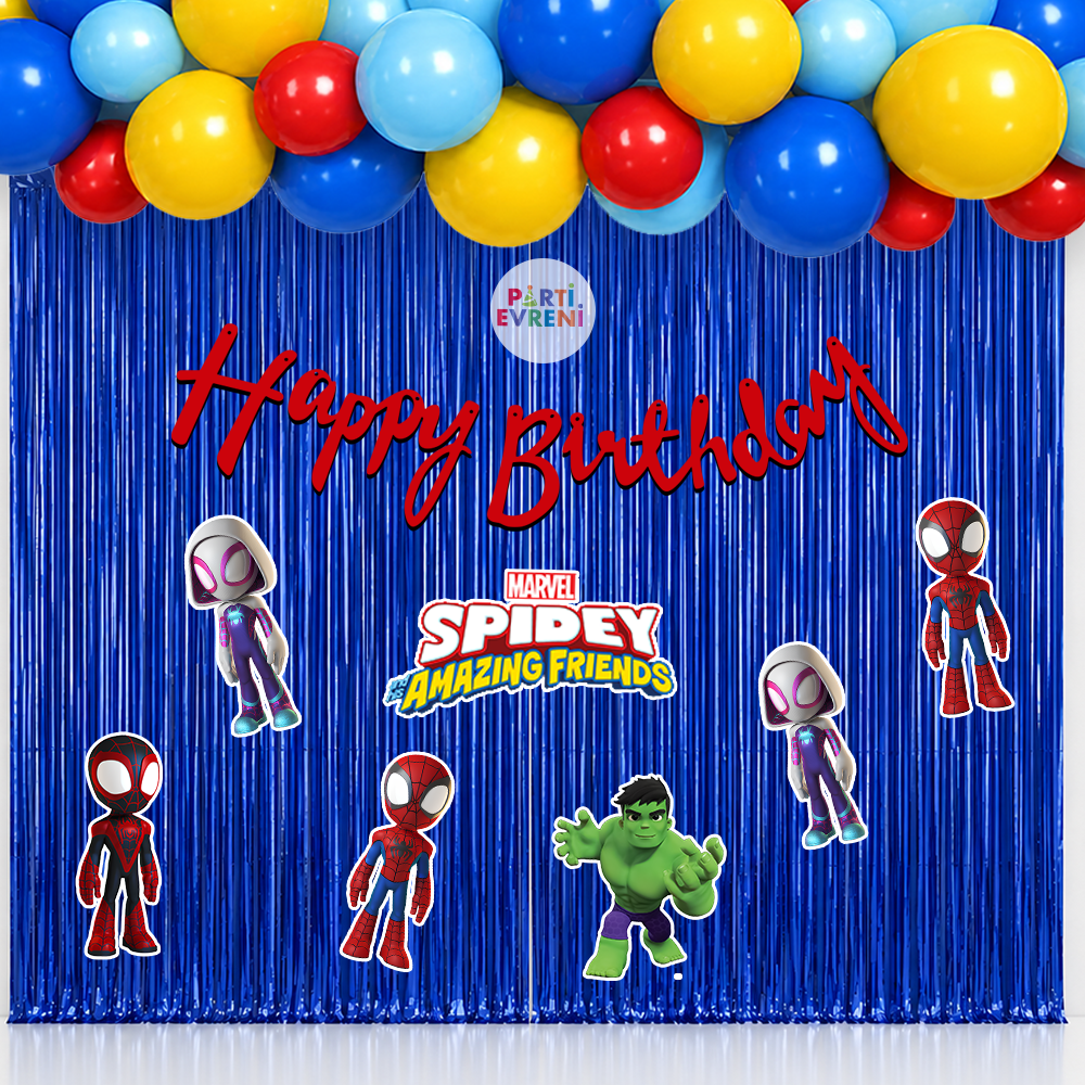Spidey ve İnanılmaz Arkadaşları Temalı Arka Fon Süsleme Seti