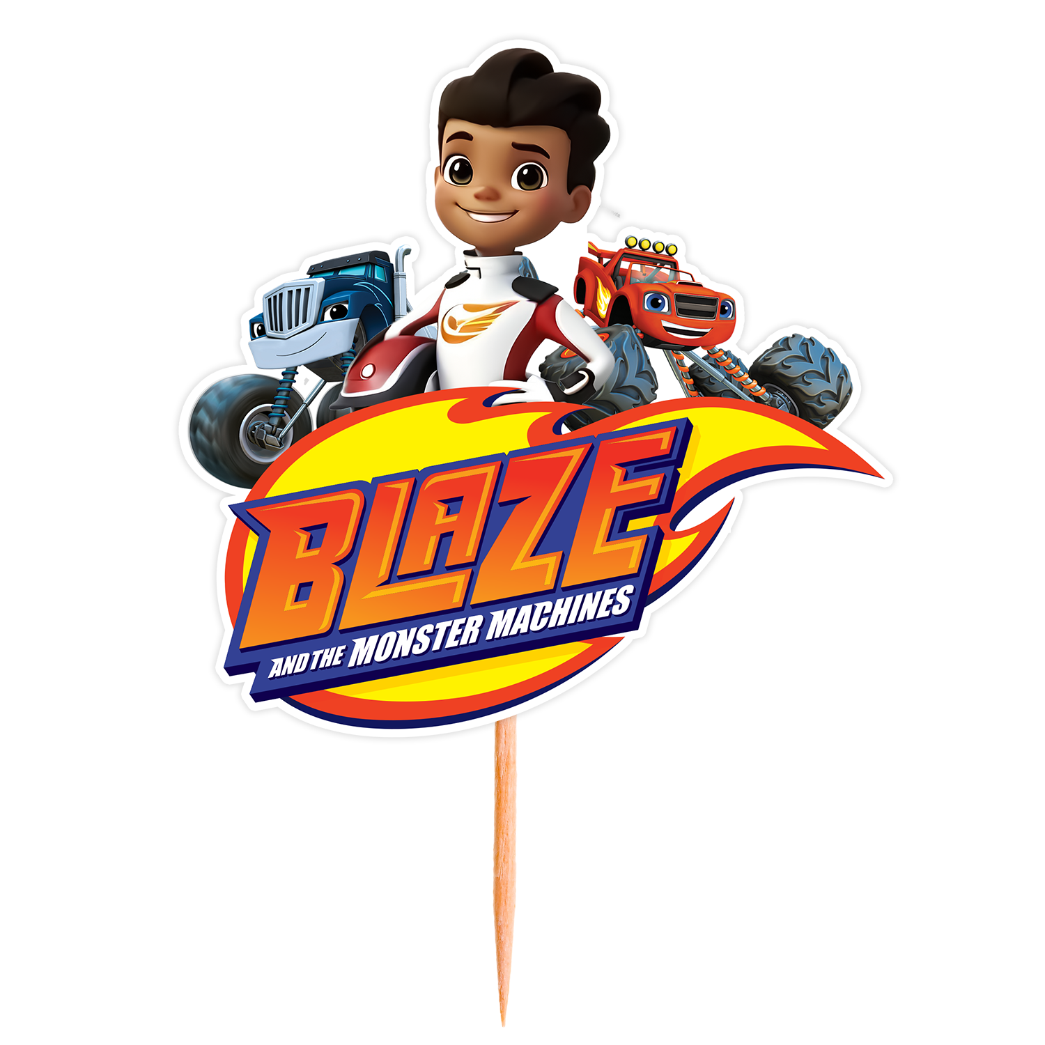 Blaze ve Yol Canavarları Temalı Konseptli Çubuk Pasta Süsü