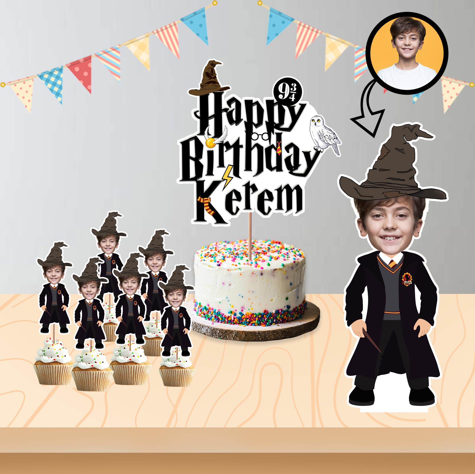 Kişiye Özel Harry Potter Temalı Pano ve Pasta Süsü Seti