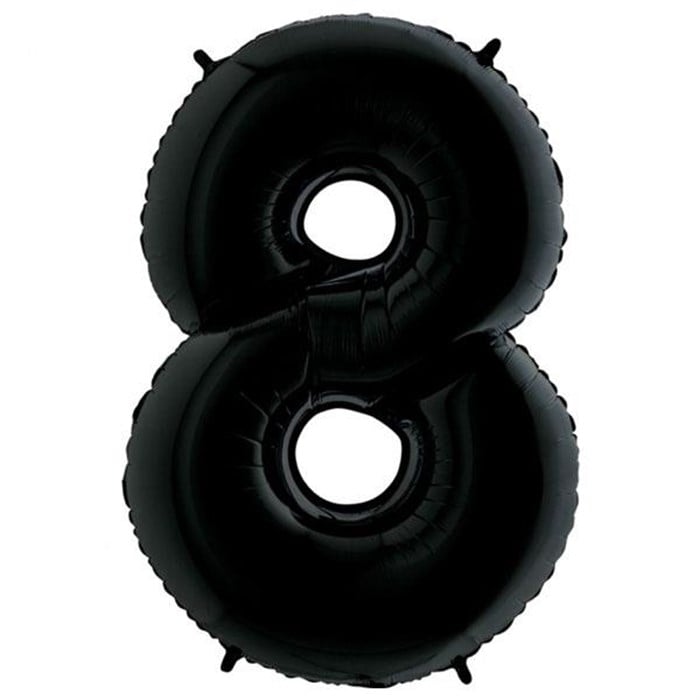 8 Rakam Siyah Folyo Balon - 1 Metre