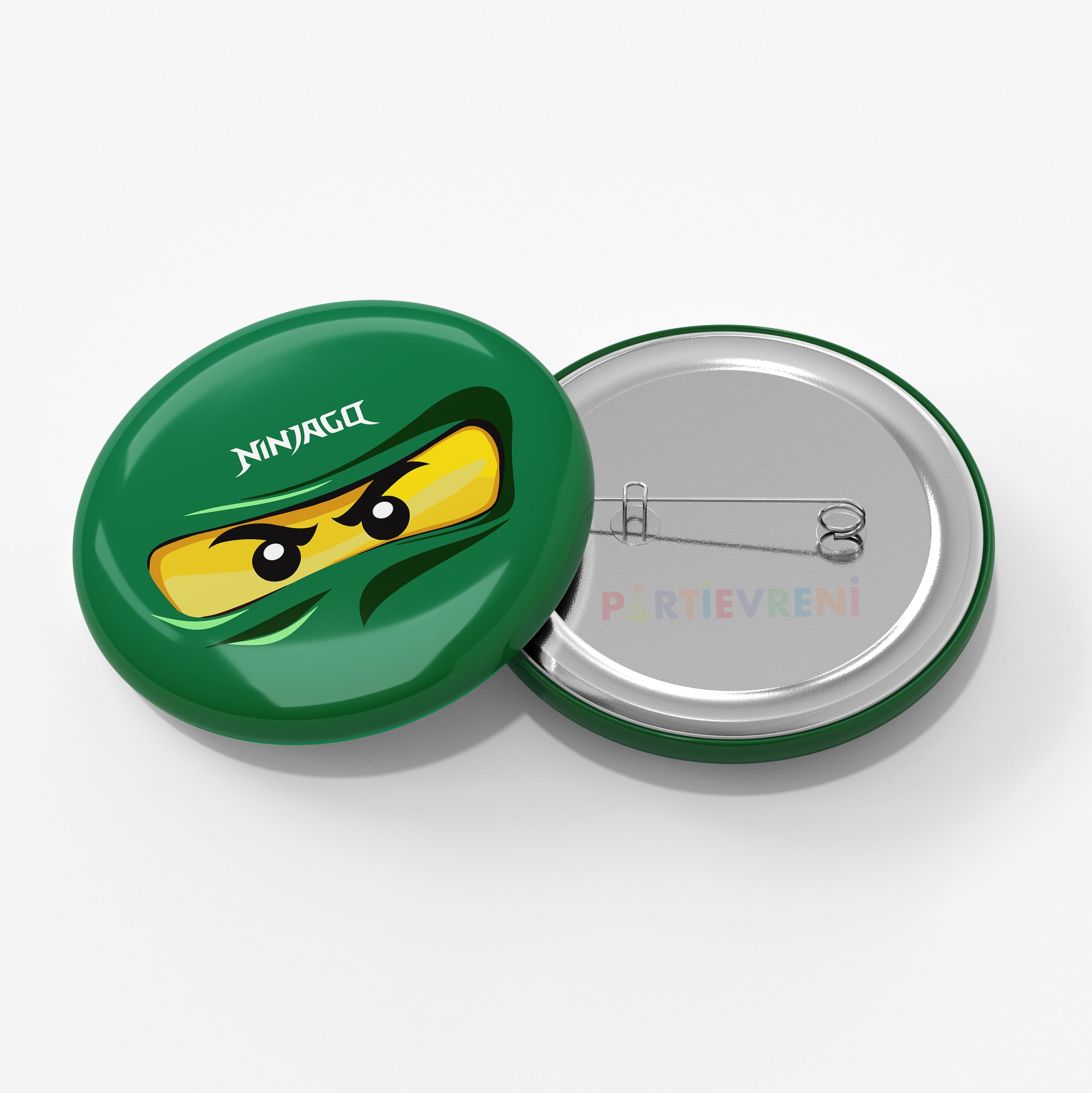 Ninja Go Yeşil Temalı İğneli Rozet 1 Adet