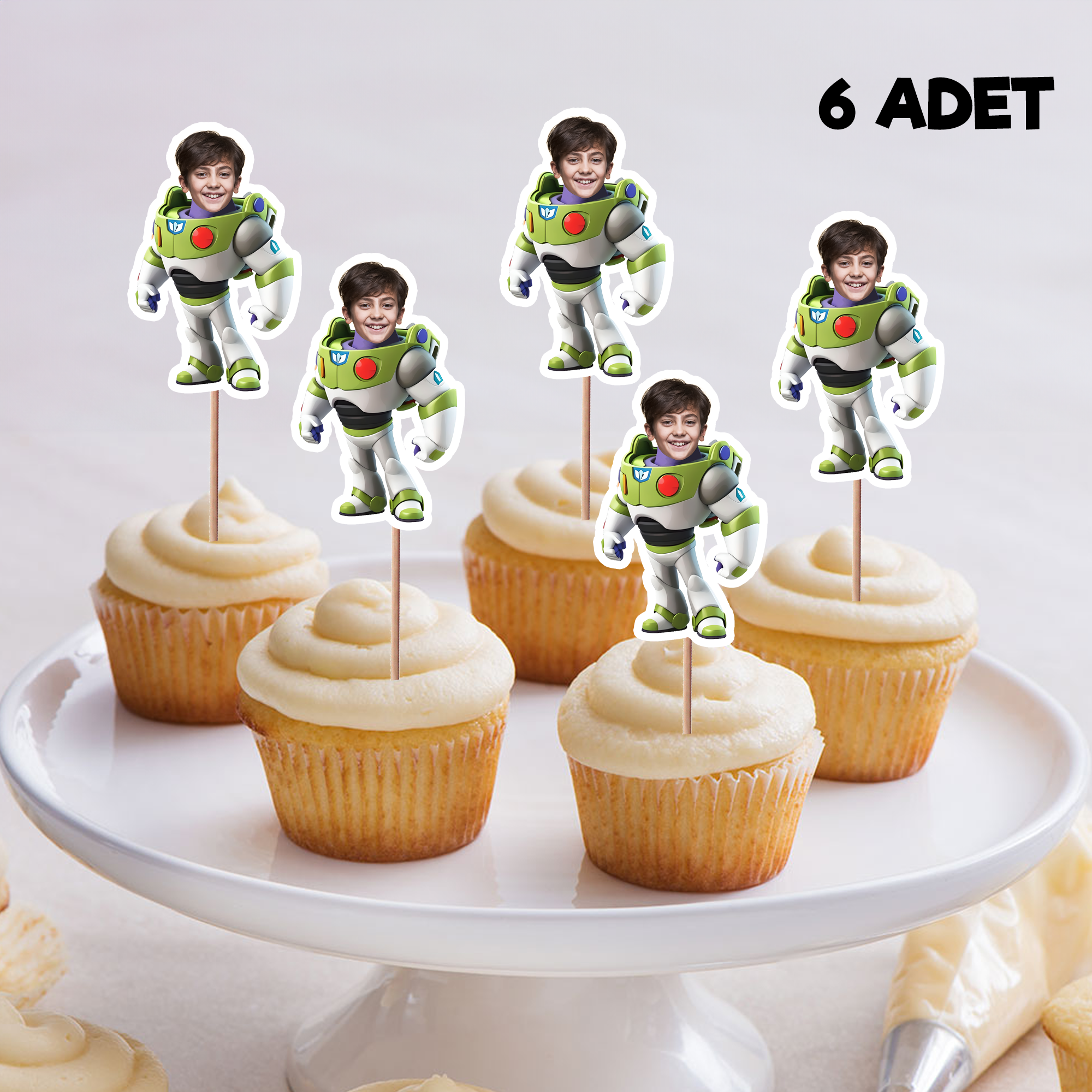 Kişiye Özel Toy Story Buzz Ligthyear Kafa Kürdan 8'li Set