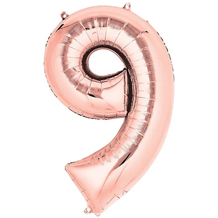 9 Rakam Rose Gold Folyo Balon