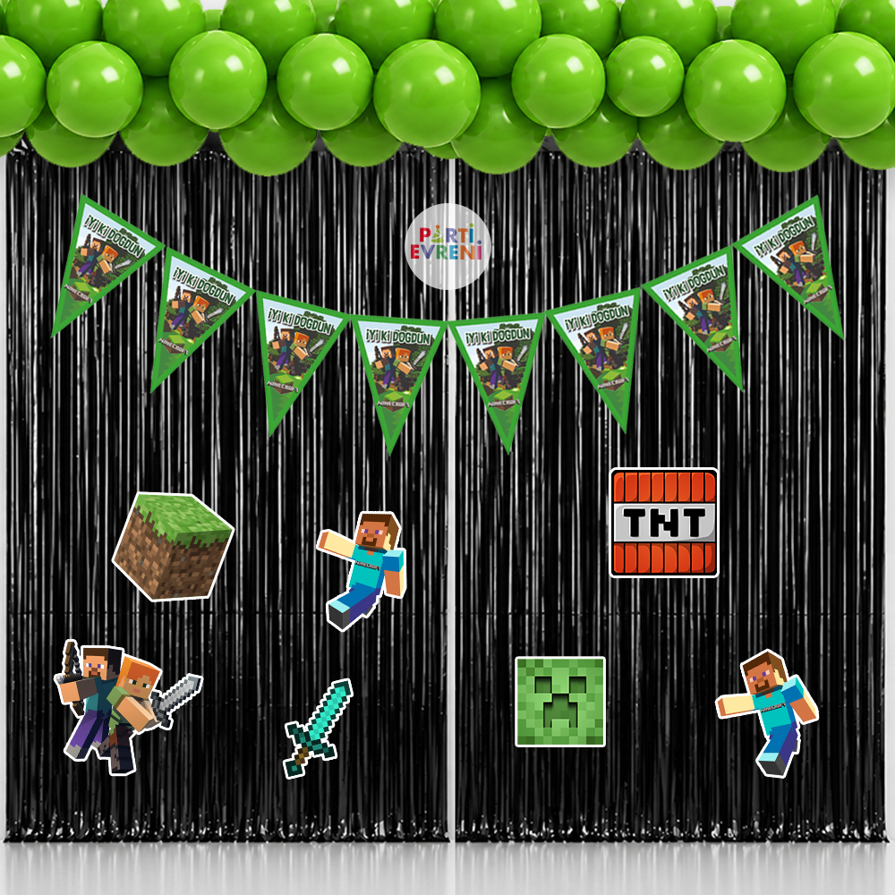 Minecraft Temalı Arka Fon Süsleme Seti