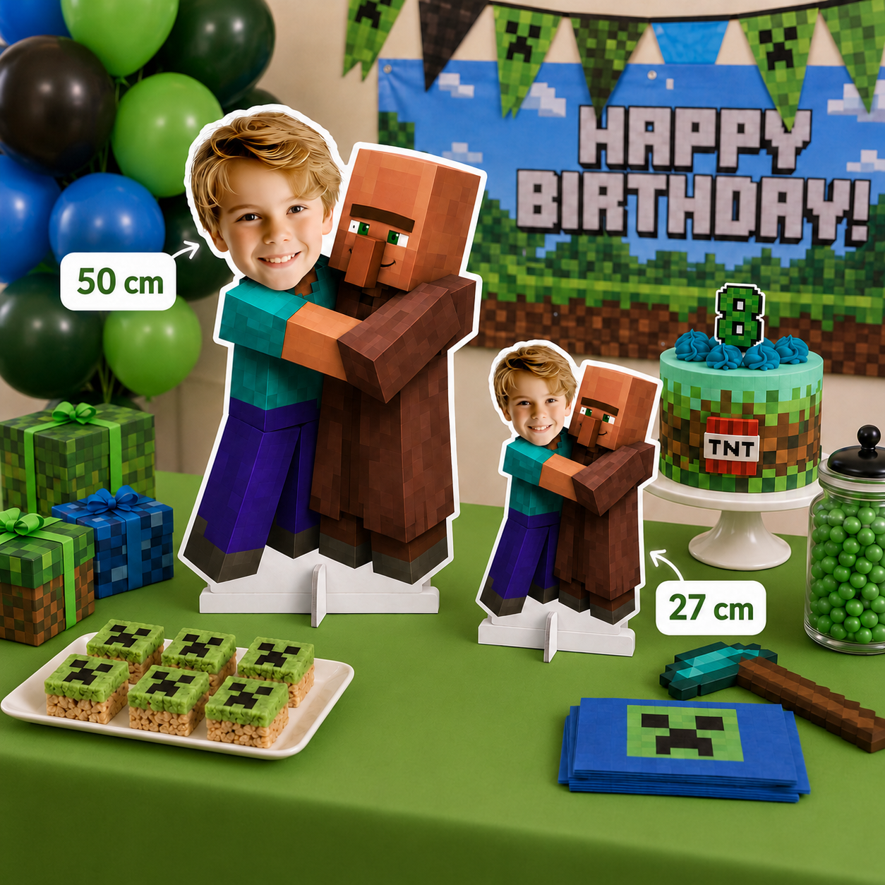 Kişiye Özel Minecraft Temalı Masa Panosu - Köylü