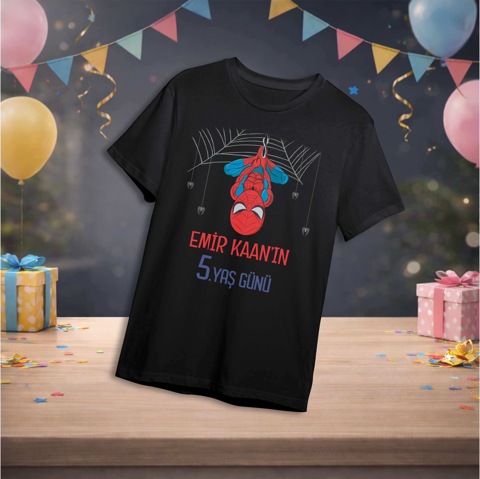 Spiderman Temalı Kişiye Özel  Tasarımlı T-Shirt 