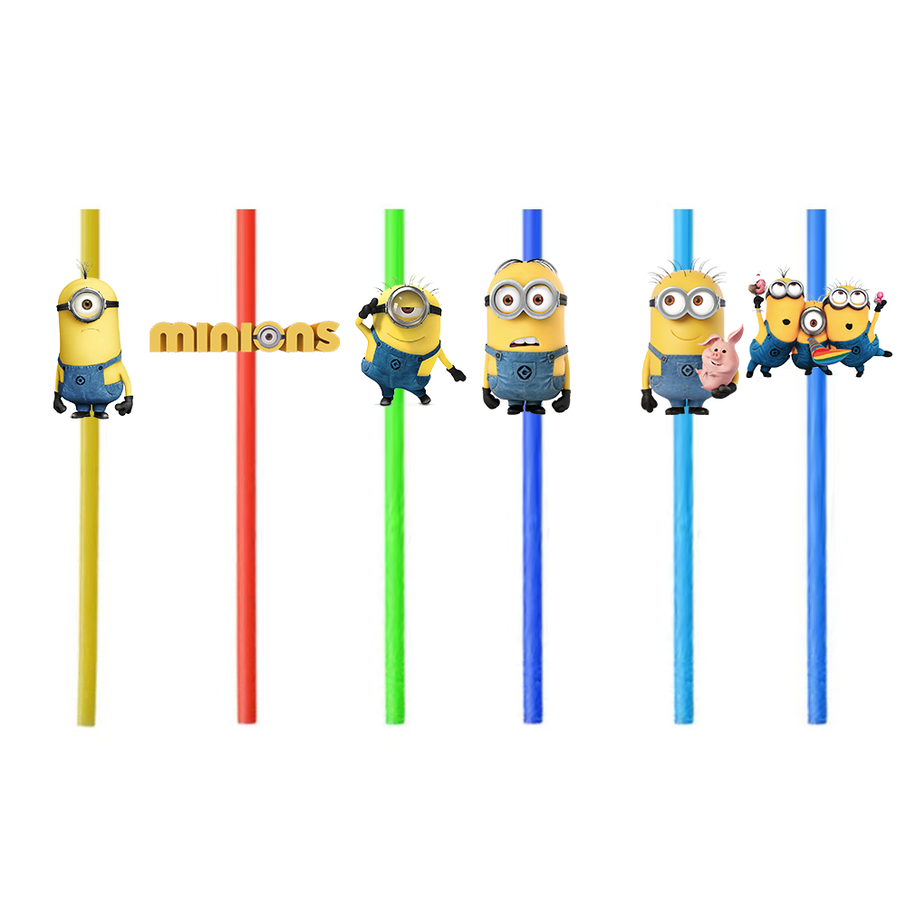 Minions Temalı 6'lı Plastik Pipet