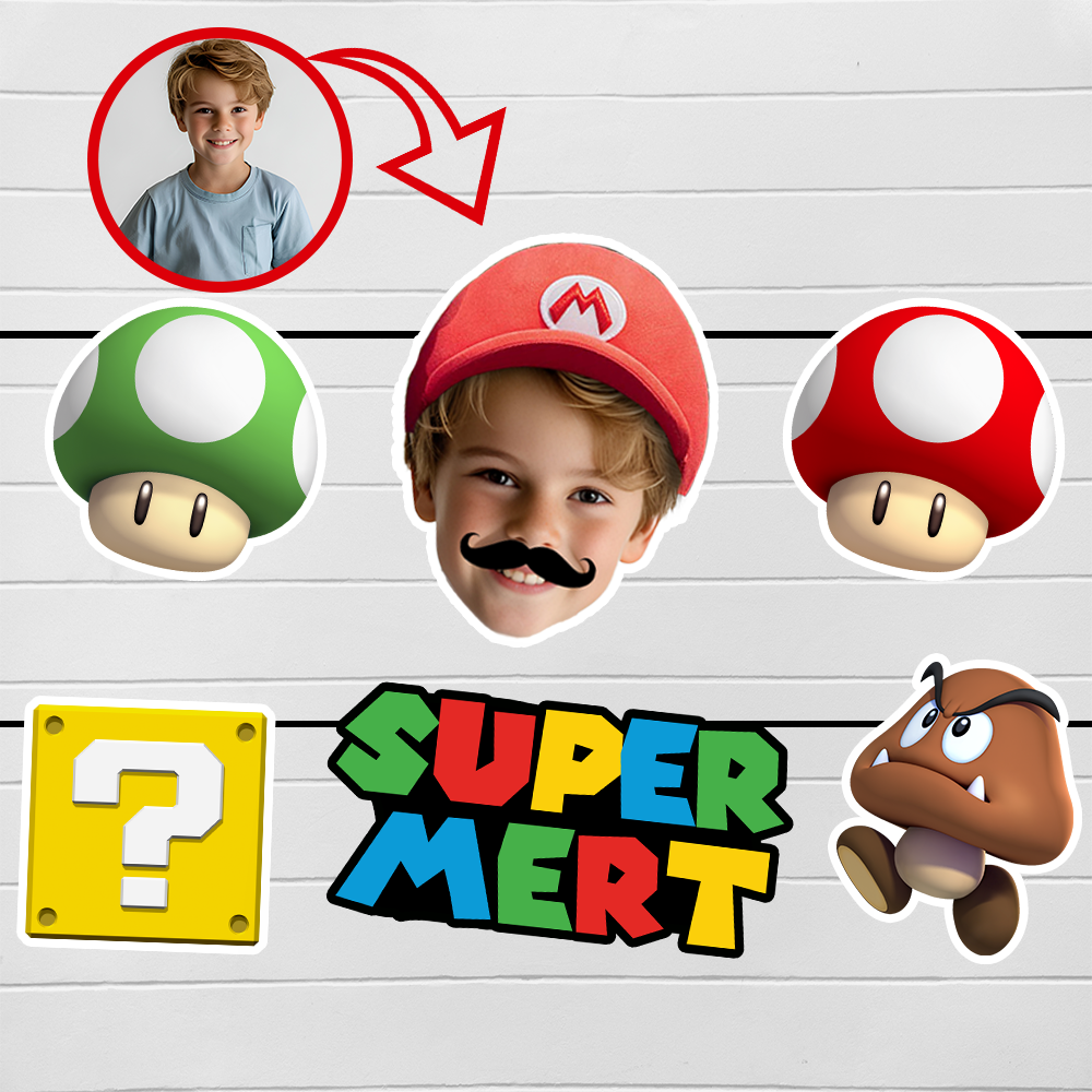 Kişiye Özel İsimli Super Mario Temalı Afiş Banner
