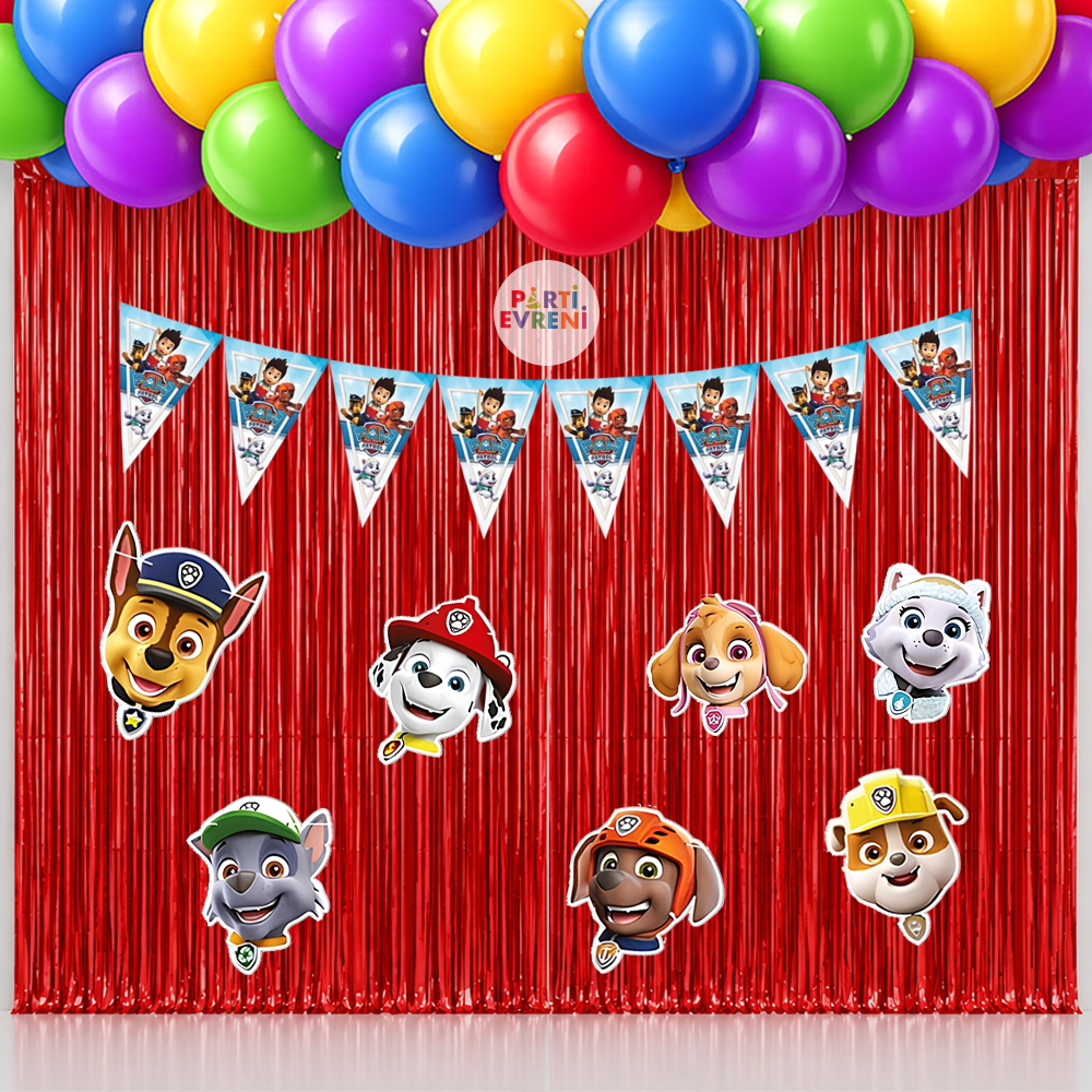 Paw Patrol Temalı Arka Fon Süsleme Seti