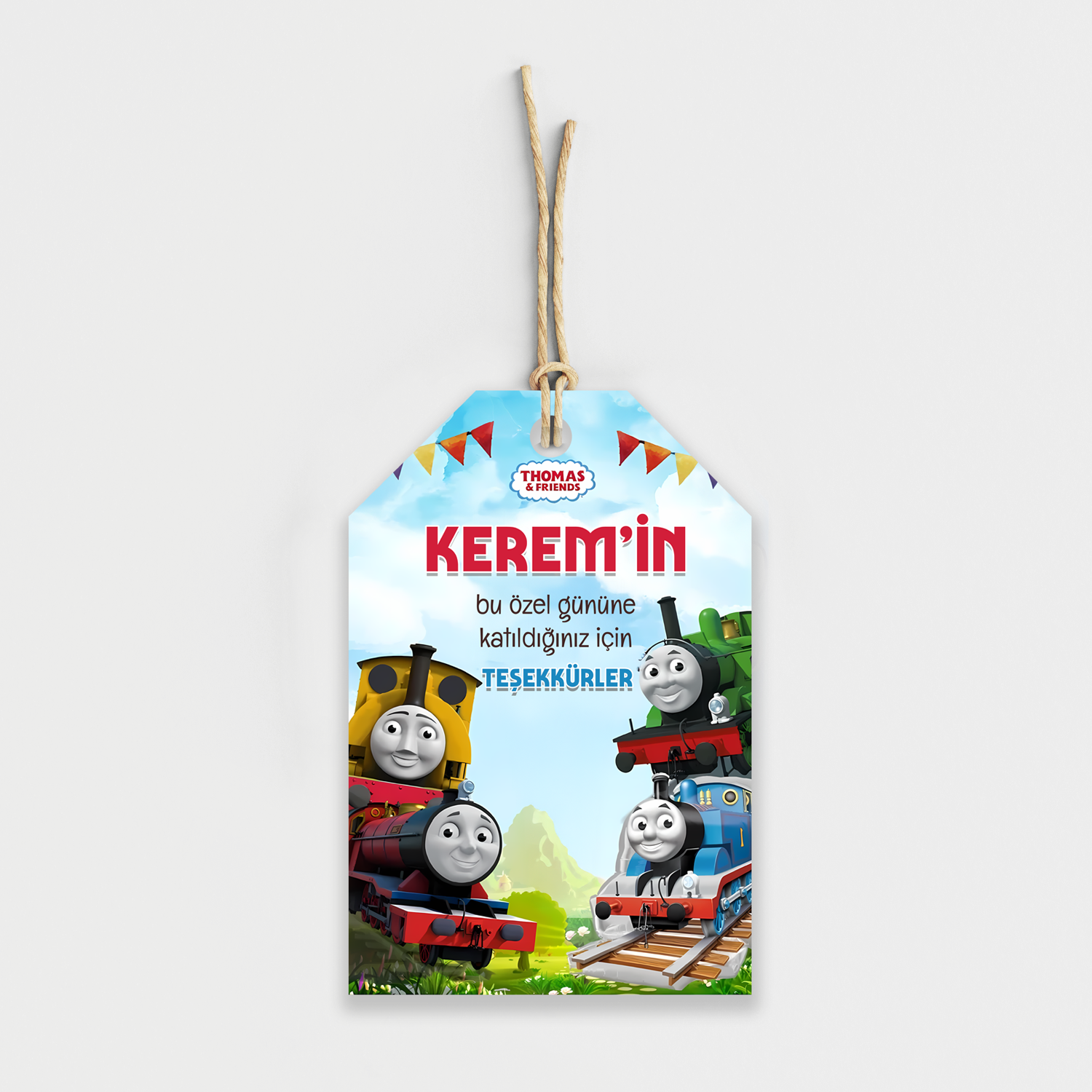 Tren Thomas Temalı Kişiye Özel Teşekkür Kartı 8'li