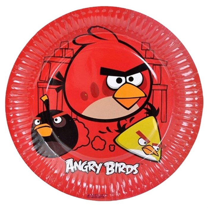 Angry Birds Doğum Günü Temalı Tabak - 8 Adet